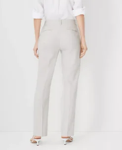 The Sophia Straight Pant In Linen Blend - Curvy Fit -Anntaylor Shop 614546 9133 ALT1