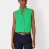Petite Ruffle Button Sleeveless Top -Anntaylor Shop 614686 3591