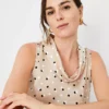 Petite Dotted Cowl Neck Shell -Anntaylor Shop 614697 7879