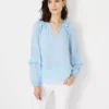 Petite Pintucked Ruffle Sleeve Top -Anntaylor Shop 614746 018571