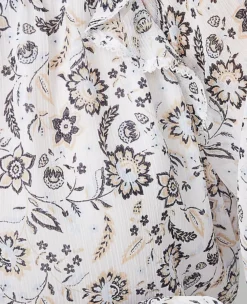 Petite Floral Pintucked Ruffle Sleeve Top -Anntaylor Shop 614748 9000 ALT3