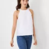 Petite Linen Blend Button Back Halter Top -Anntaylor Shop 614768 9000