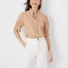 Petite Eyelet Ruffle Button Top -Anntaylor Shop 614770 5824
