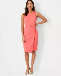 The Petite Cutaway Shoulder Wrap Sheath Dress