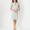 The Petite Belted V-Neck Dress In Linen Blend -Anntaylor Shop 615018 8847