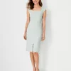 The Petite Scooped Square Neck Sheath Dress In Linen Blend -Anntaylor Shop 615020 8847