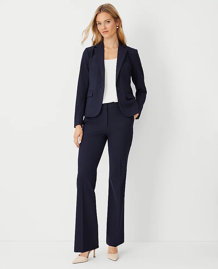 The Petite High Rise Trouser In Seasonless Stretch Deep Navy Sky 5 The Petite High Rise Trouser In Seasonless Stretch Deep Navy Sky - Image 3