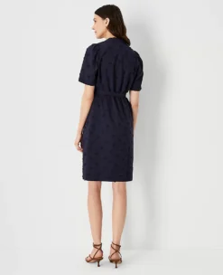 Embroidered Belted Shift Dress -Anntaylor Shop 615111 1362 ALT1