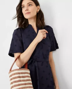 Embroidered Belted Shift Dress -Anntaylor Shop 615111 1362 ALT2