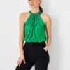 Shimmer Draped Halter Top -Anntaylor Shop 615292 3591
