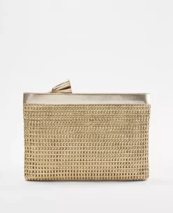 Metallic Woven Oversized Soft Clutch