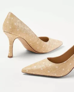 Mila Polka Dot Straw Pumps -Anntaylor Shop 615572 6418 ALT1