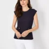 Petite Button Tab Cap Sleeve Top -Anntaylor Shop 615586 1362
