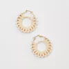 Raffia Wrapped Pearlized Hoop Earrings -Anntaylor Shop 615890 6418