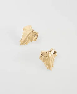 Metal Leaf Stud Earrings