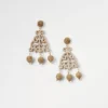 Floral Pom Pom Statement Earrings -Anntaylor Shop 616404 6418