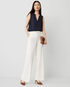 The Perfect Wide-Leg Pant Winter White -Anntaylor Shop 826009 9192