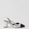 Cap Toe Slingback Metallic Pump Silver -Anntaylor Shop 826014 6001