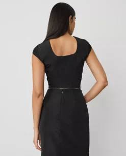 Fitted Square-Neck Top Black 7 Fitted Square-Neck Top Black -Anntaylor Shop 826040 2222 ALT1