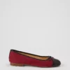 Weekend Collection Cap Toe Suede Ballet Flat Rich Mulberry -Anntaylor Shop 826068 5768