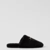 Weekend Collection Horsebit Fuzzy Slide Flat Black -Anntaylor Shop 826163 2222