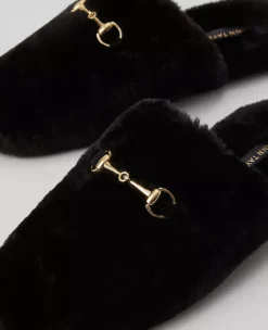 Weekend Collection Horsebit Fuzzy Slide Flat Black 5 Weekend Collection Horsebit Fuzzy Slide Flat Black -Anntaylor Shop 826163 2222 ALT1