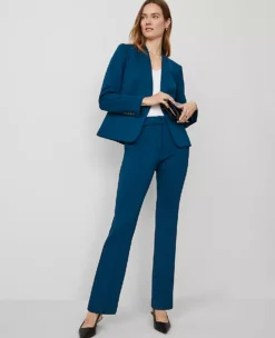 The Petite Slim Trouser In Double Knit Sea Storm