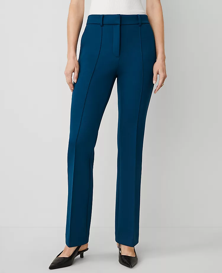 The Petite Slim Trouser In Double Knit Sea Storm 4 The Petite Slim Trouser In Double Knit Sea Storm - Image 2