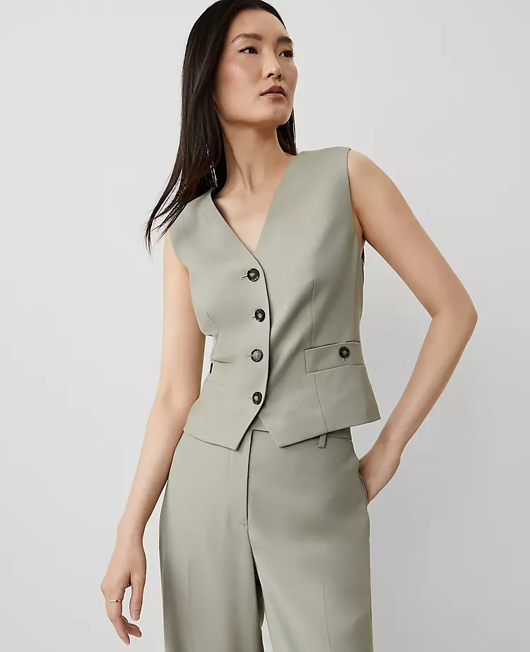 The Tailored Button Pocket Vest Seagrass 3 The Tailored Button Pocket Vest Seagrass