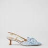 Bow Slingback Kitten Heel Pumps Larimar Blue -Anntaylor Shop 826554 2681