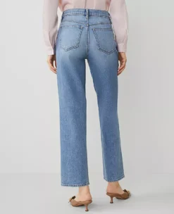 The Straight Jean Vintage Light Indigo Wash -Anntaylor Shop 826705 7579 ALT2