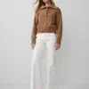 Petite Weekend Collection Trouser In Sateen Winter White