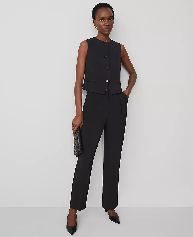 The Cropped Vest In Fluid Crepe Black 5 The Cropped Vest In Fluid Crepe Black - Image 3