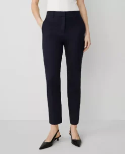 The High Rise Everyday Ankle Pant In Stretch Cotton Night Sky -Anntaylor Shop 827918 1362 ALT1