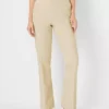 The Side Zip Straight Pant In Bi-Stretch - Curvy Fit Toasted Oat -Anntaylor Shop 828313 7879