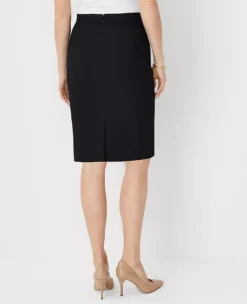 The Seamed Pencil Skirt In Bi-Stretch - Curvy Fit Black -Anntaylor Shop 828361 2222 ALT1