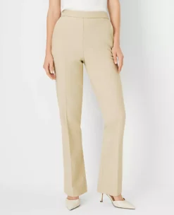 The Petite Side Zip Straight Pant In Bi-Stretch - Curvy Fit Toasted Oat