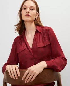 Soft Drapey Camp Shirt Moroccan Red