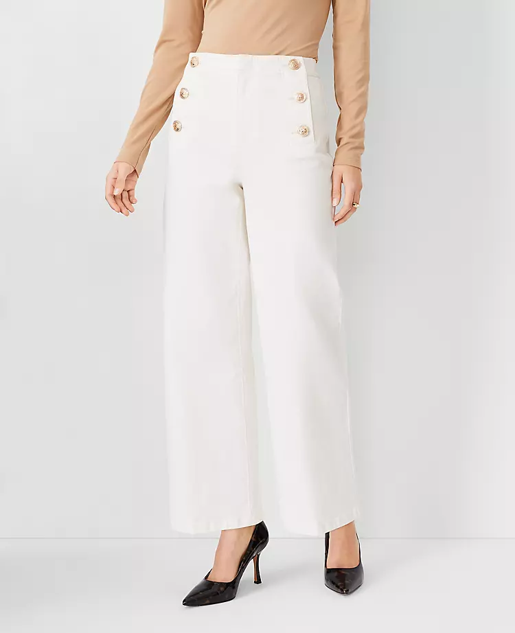 Petite Mariner High Rise Wide-Leg Crop Jeans In Ivory Ivory 4 Petite Mariner High Rise Wide-Leg Crop Jeans In Ivory Ivory - Image 2