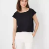Petite Boatneck Top Black -Anntaylor Shop 828631 2222