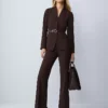 The Trouser Pant In Fluid Crepe Pure Chocolate 2 The Trouser Pant In Fluid Crepe Pure Chocolate -Anntaylor Shop 829101 7043