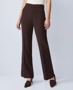 The Trouser Pant In Fluid Crepe Pure Chocolate -Anntaylor Shop 829101 7043 ALT1