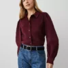 Weekend Collection Corduroy Button Down Shirt Mauve Rose -Anntaylor Shop 829179 8098