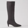 Kitten Heel Suede Boot Dark Grey -Anntaylor Shop 829396 6086