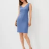 Petite The Open V-neck Sheath Dress In Seasonless Stretch Precious Sapphire 1 Petite The Open V-neck Sheath Dress In Seasonless Stretch Precious Sapphire -Anntaylor Shop 829431 3044