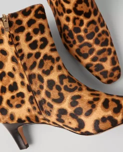 Animal Print Haircalf Skinny Heel Bootie Brown Multi -Anntaylor Shop 829467 6822 ALT1