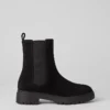 Chelsea Flat Suede Bootie Black -Anntaylor Shop 829888 2222
