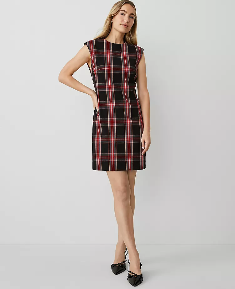Petite Plaid Shift Dress Black 3 Petite Plaid Shift Dress Black