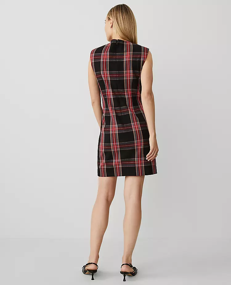 Petite Plaid Shift Dress Black 4 Petite Plaid Shift Dress Black - Image 2