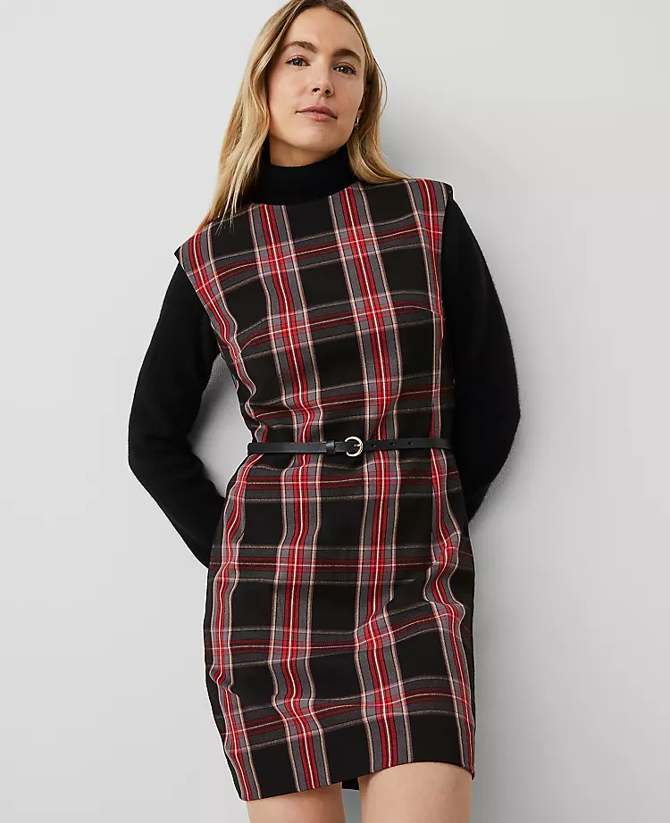 Petite Plaid Shift Dress Black 5 Petite Plaid Shift Dress Black - Image 3
